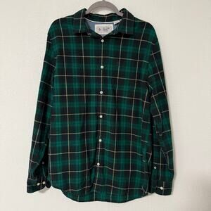 Penguin Munsingwear Men's Green Plaid Button Down Long Sleeve Shirt Large